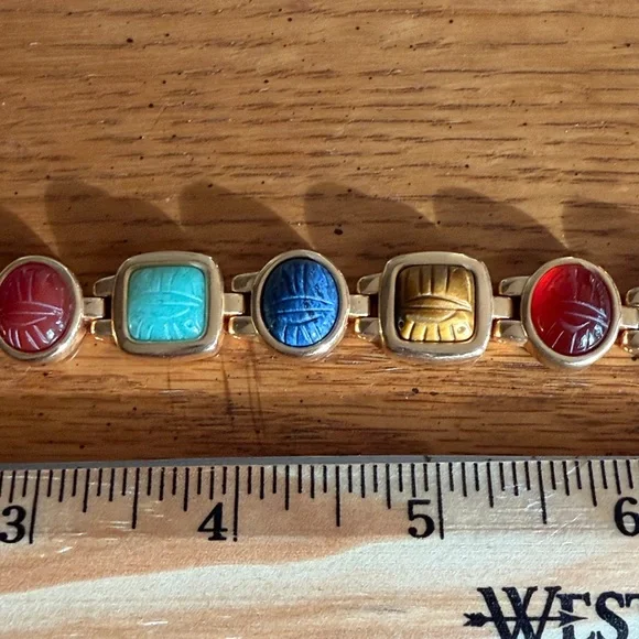 Kenneth Jay Lane Gold Scarab Vintage Bracelet - Picture 3 of 11